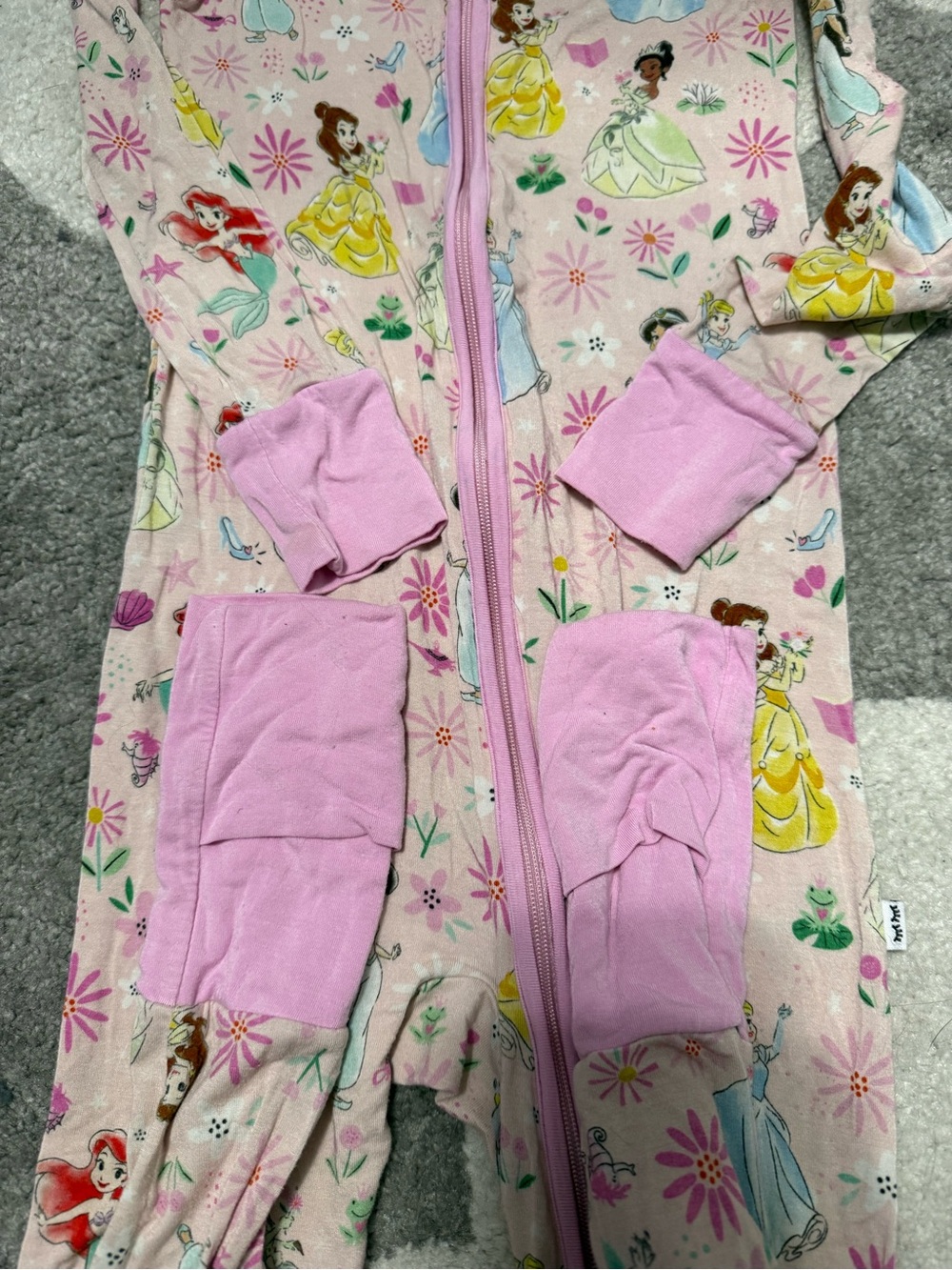 Little Sleepies Pink Princess Zip Footed One-Piece